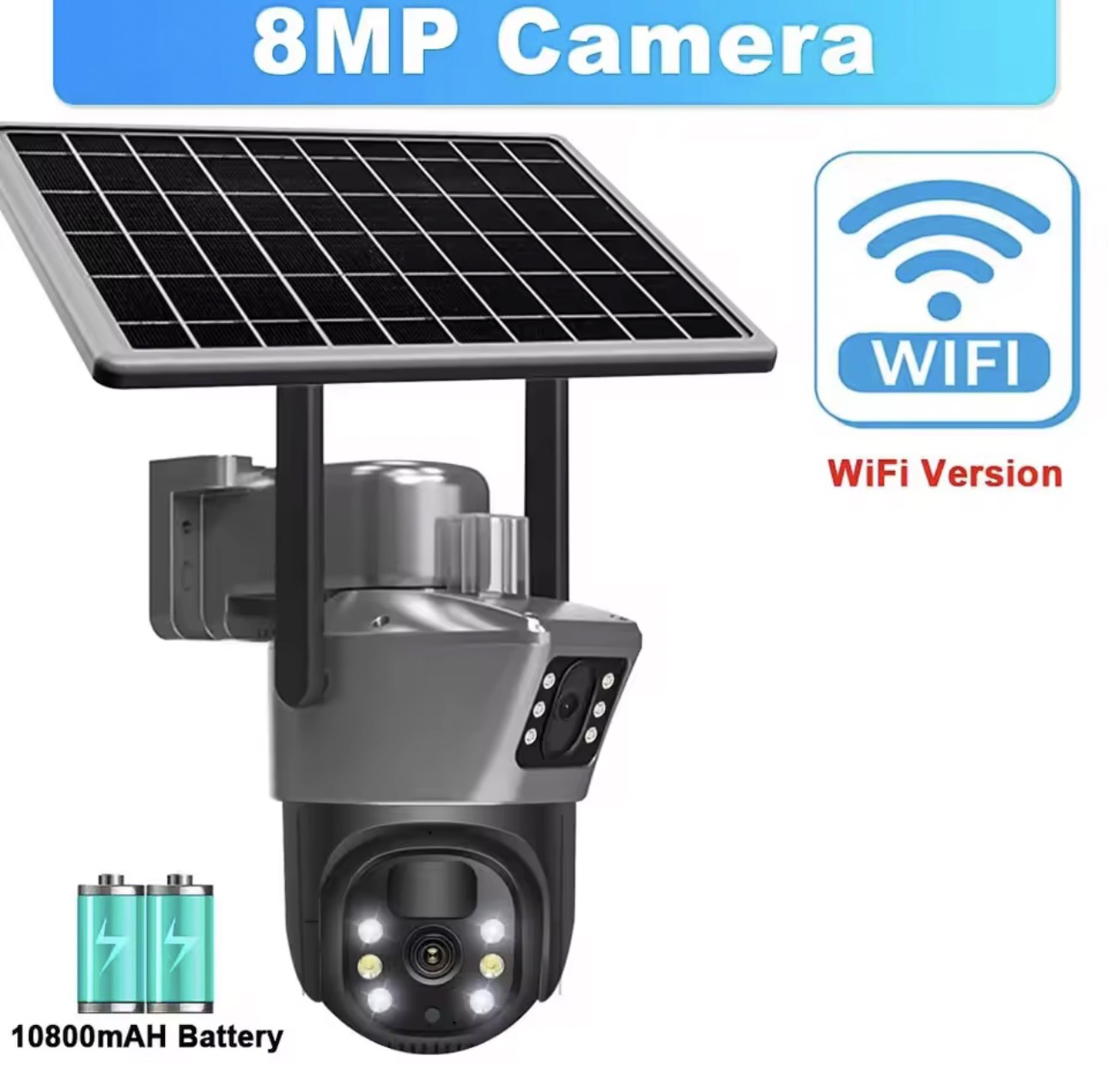Cámara de seguridad WiFi solar Full HD+ con inteligencia artificial