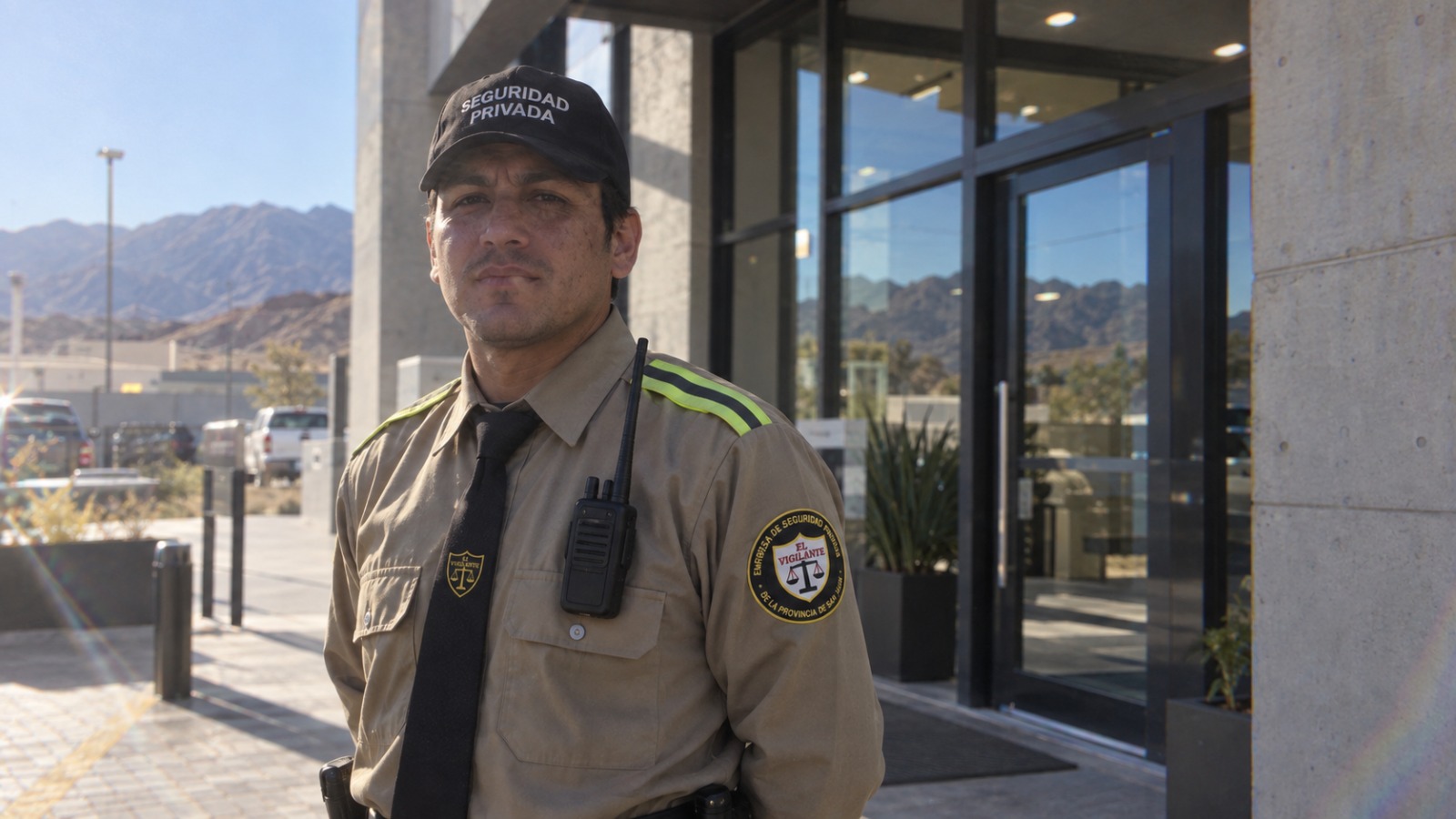 Vigilador de El Vigilante en un acceso corporativo de San Juan